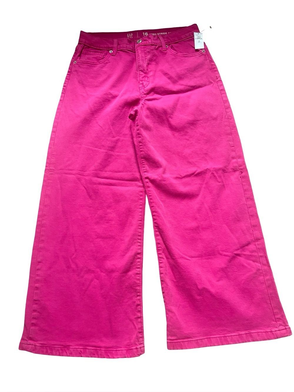GAP Kids Pink High Stride Wide Leg Ankle Jeans Girls Size 16 Plus